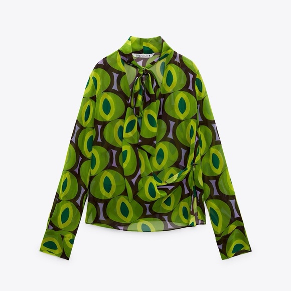 Zara Printed Blouse M - Picture 2 of 6